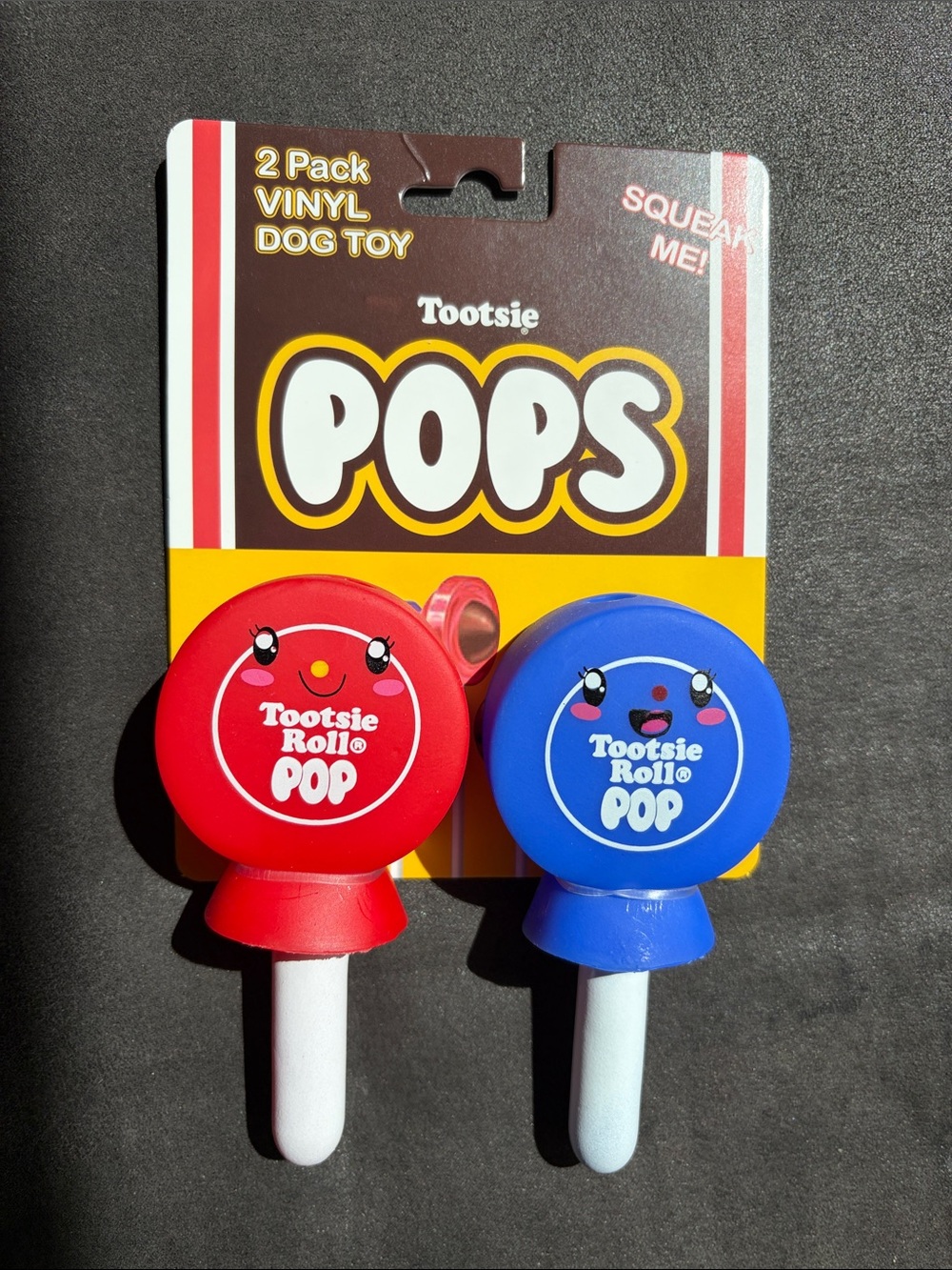 Tootsie Pops Vinyl Dog Toys - Tootsie Brand Red & Blue 2-Pack